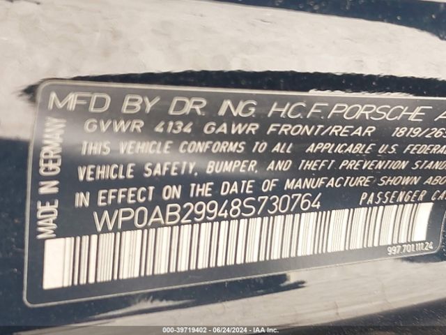 2008 PORSCHE 911 WP0AB29948S730764 Photo 8