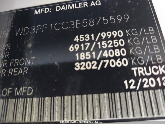 Mercedes-Benz Sprinter 3500 High  Roof 2014 WD3PF1CC3E5875599 Image 9