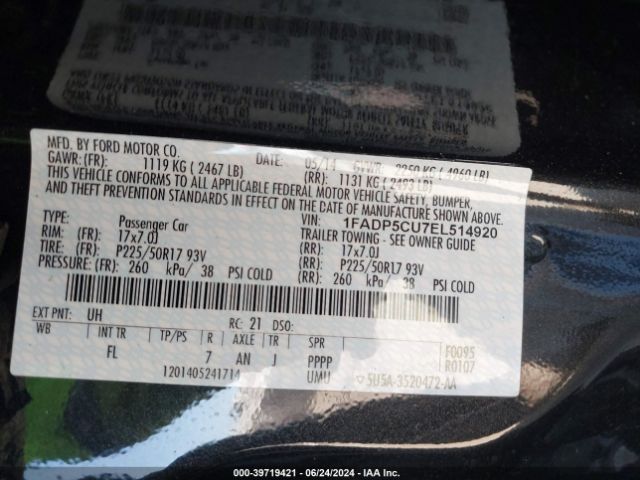 1FADP5CU7EL514920 Ford C-max Energi Sel