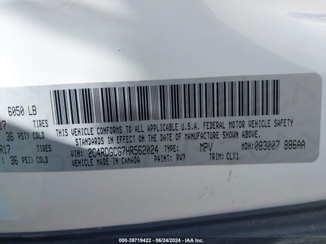 Dodge Grand Caravan Sxt 2017 2C4RDGCG7HR562024 Image 9