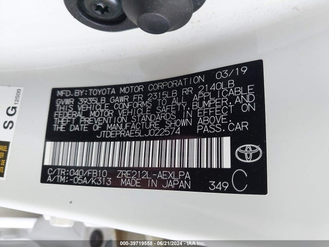Toyota COROLLA LE 2020 JTDEPRAE5LJ022574 Image 9