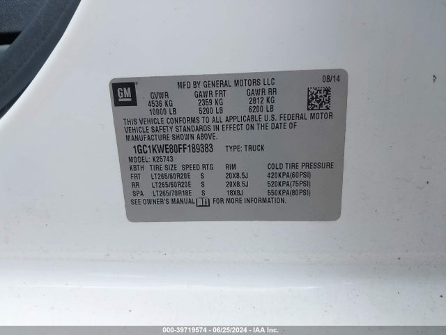Chevrolet Silverado 2500hd Ltz 2015 1GC1KWE80FF189383 Image 9