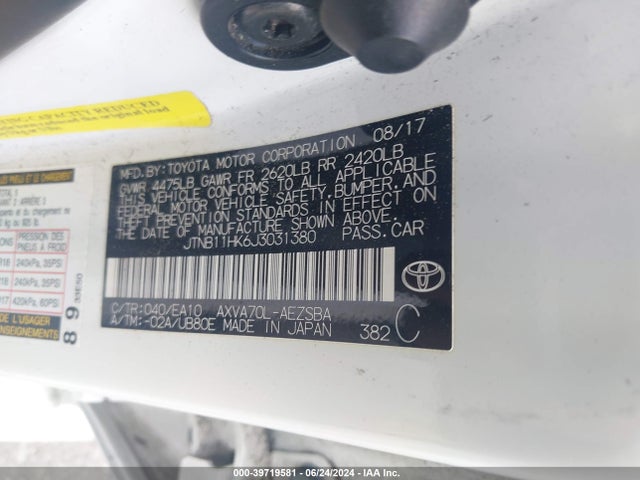 Toyota CAMRY SE 2018 JTNB11HK6J3031380 Image 9