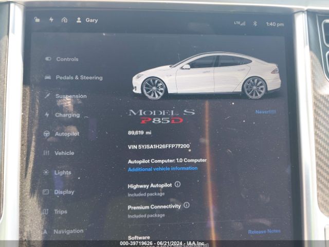 5YJSA1H26FFP77200 Tesla Model S 70d/85d/p85d