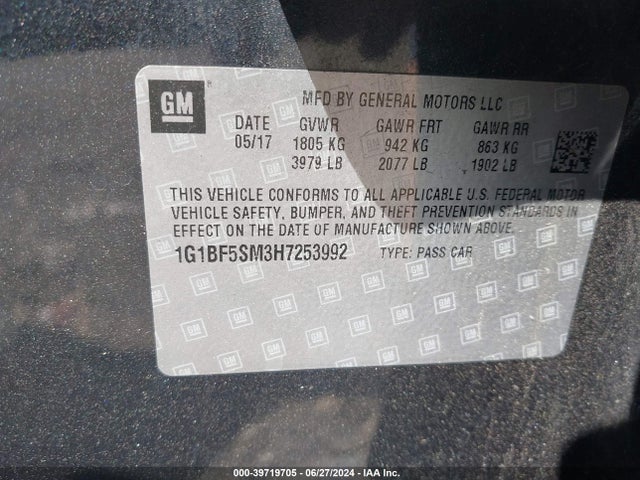 Chevrolet Cruze Premier Auto 2017 1G1BF5SM3H7253992 Image 9