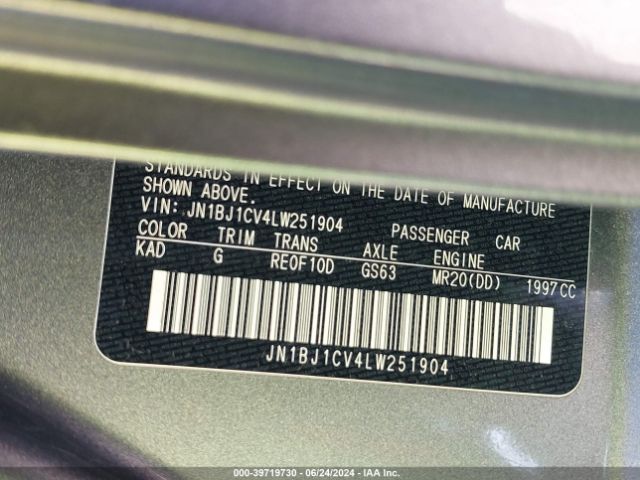 JN1BJ1CV4LW251904 Nissan Rogue Sport Sv Fwd Xtronic Cvt