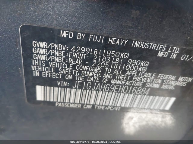 JF1GJAH69EH016884 Subaru Impreza 2.0i Limited