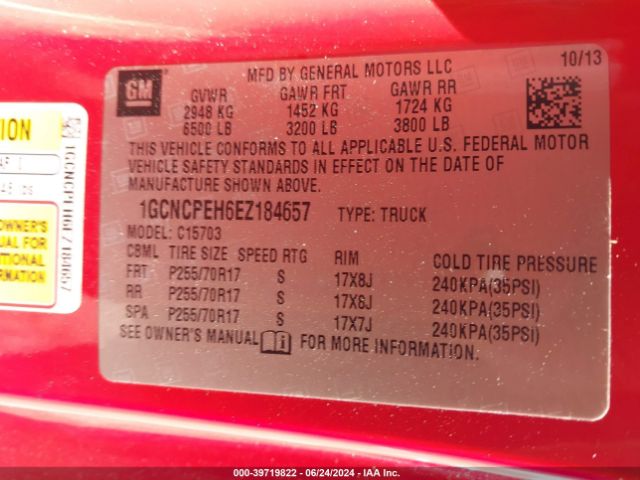 1GCNCPEH6EZ184657 Chevrolet Silverado 1500 Work Truck 1wt