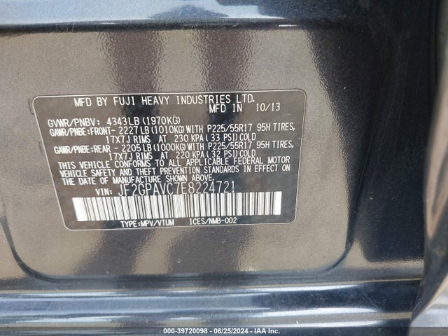 JF2GPAVC7E8224721 Subaru Xv Crosstrek 2.0i Premium
