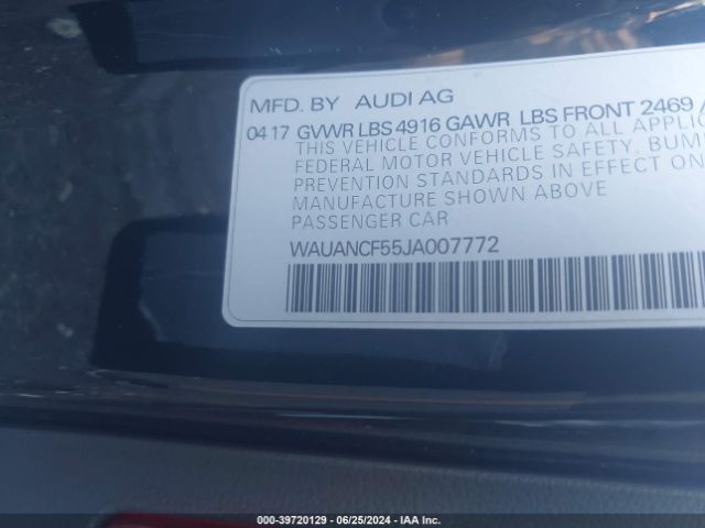 WAUANCF55JA007772 Audi A5 2.0t Premium