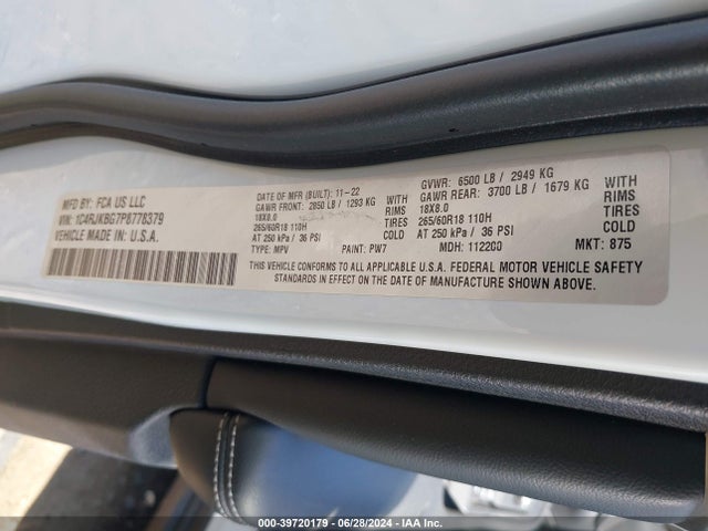 1C4RJKBG7P8778379 Jeep Grand Cherokee L Limited 4x4