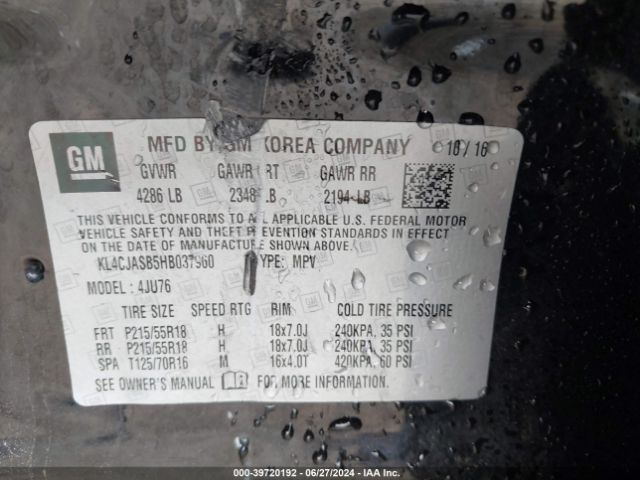 KL4CJASB5HB037960 Buick Encore Preferred