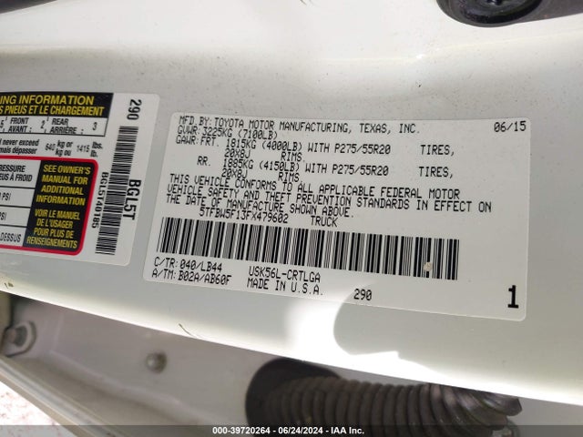5TFBW5F13FX479602 Toyota Tundra Limited 5.7l V8