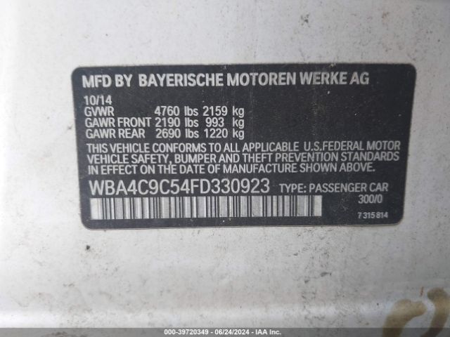 WBA4C9C54FD330923 BMW 428 Gran Coupe Xdrive