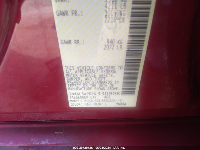 Nissan Altima 2.5 S 2014 1N4AL3AP0EN330908 Image 9