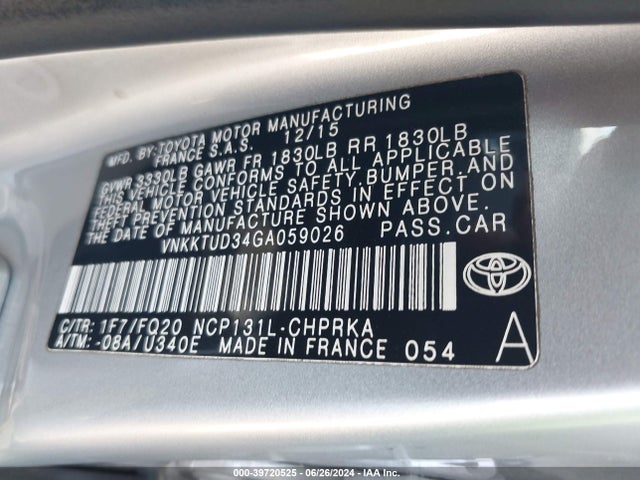 Toyota YARIS L 2016 VNKKTUD34GA059026 Image 9