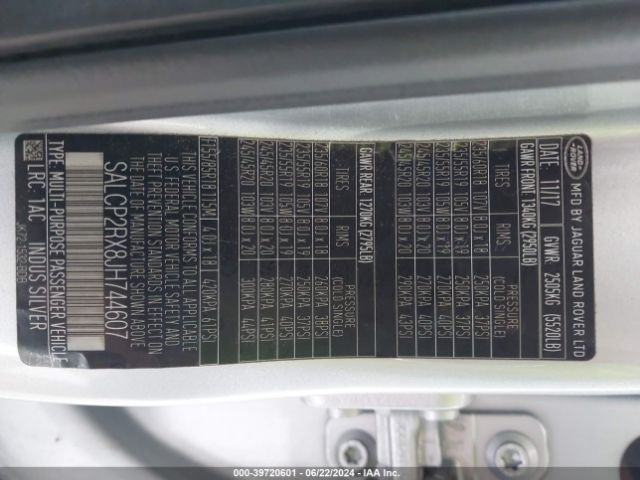 SALCP2RX8JH744607 Land Rover Discovery Sport Se