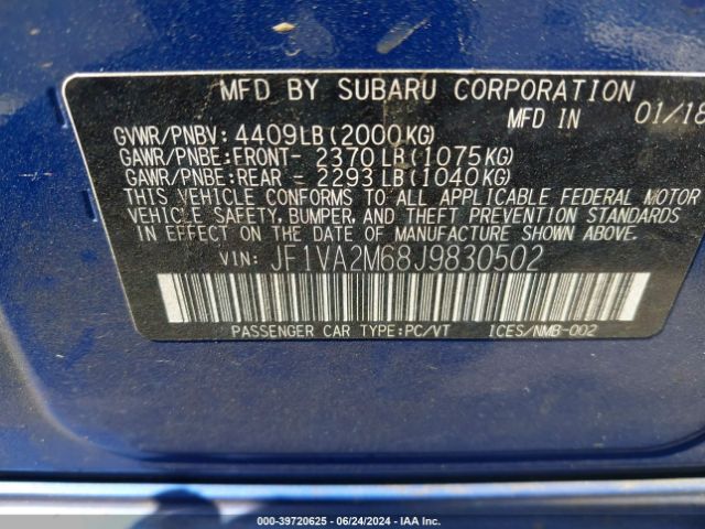 JF1VA2M68J9830502 Subaru Wrx Sti