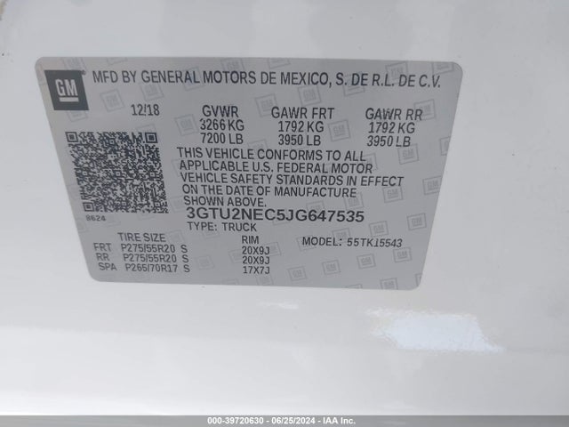 GMC Sierra 1500 Slt 2018 3GTU2NEC5JG647535 Image 9