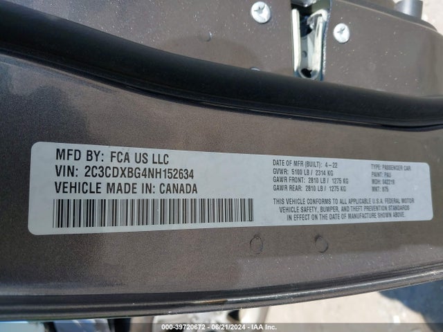 Dodge Charger Sxt Rwd 2022 2C3CDXBG4NH152634 Image 9