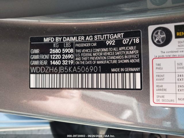 WDDZH6JB5KA506901 Mercedes-Benz E 450 4matic