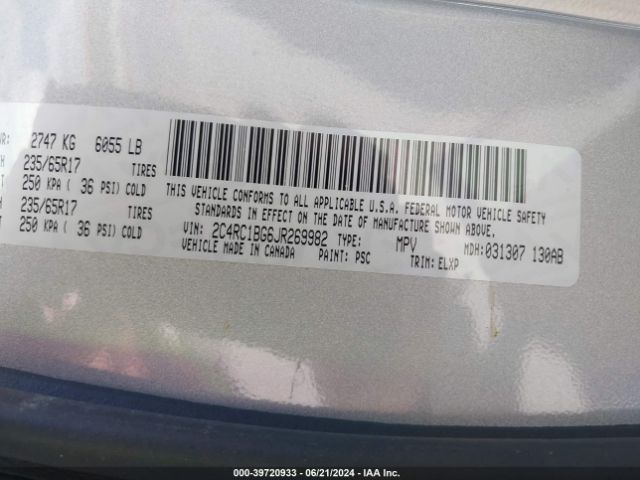 2018 CHRYSLER PACIFICA 2C4RC1BG6JR269982 Photo 8