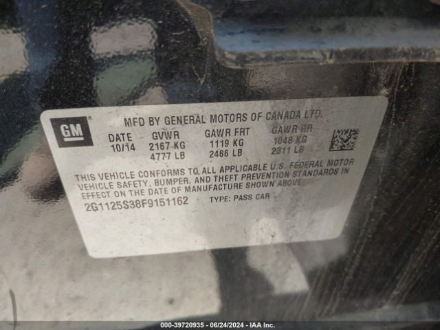 2G1125S38F9151162 Chevrolet Impala 2lt