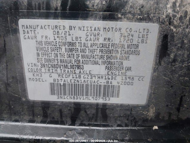 Nissan Versa S Xtronic Cvt 2021 3N1CN8DV1ML907953 Image 9
