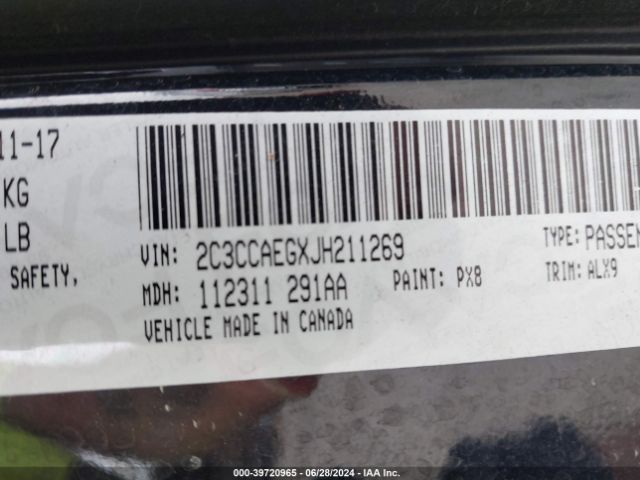 2C3CCAEGXJH211269 Chrysler 300 Limited