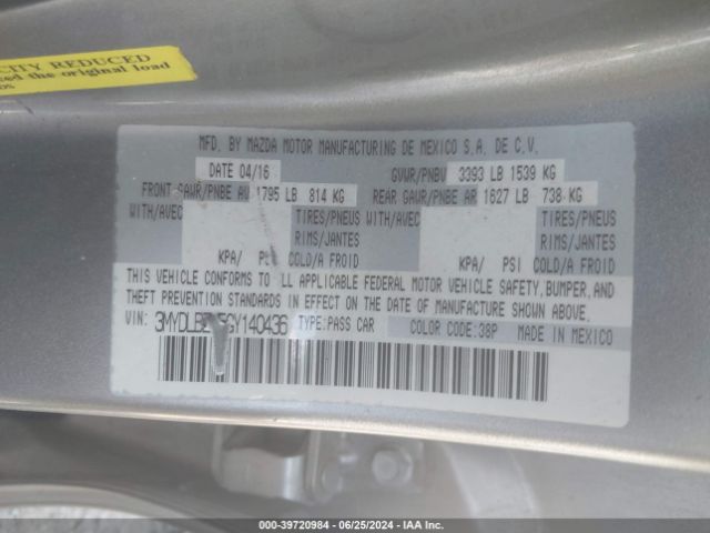 3MYDLBZV5GY140436 Scion IA