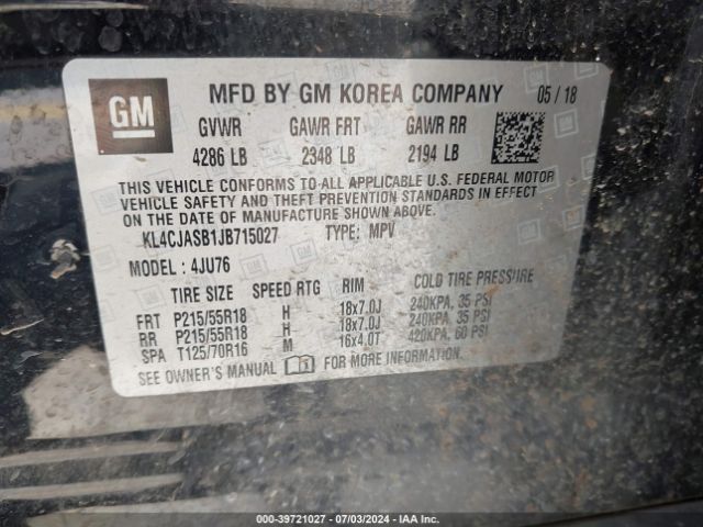 KL4CJASB1JB715027 Buick Encore Preferred