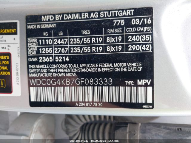 WDC0G4KB7GF083333 Mercedes-Benz Glc 300 4matic