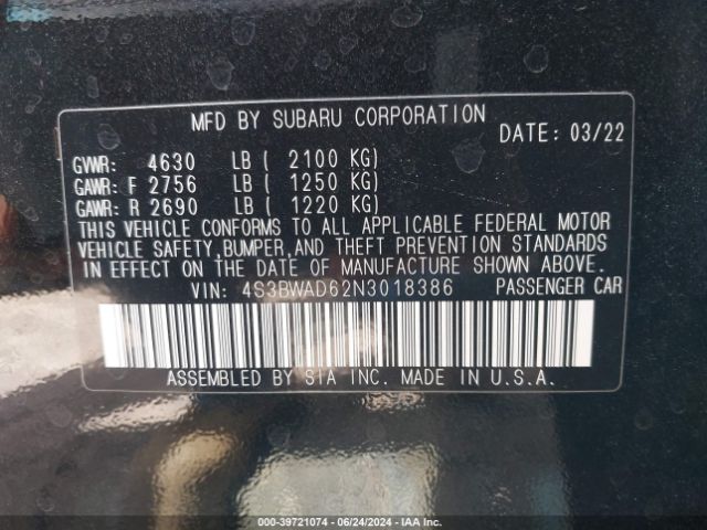 4S3BWAD62N3018386 Subaru Legacy Premium