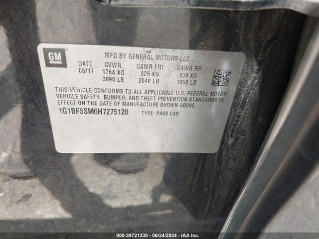 1G1BF5SM6H7275128 Chevrolet Cruze Premier Auto