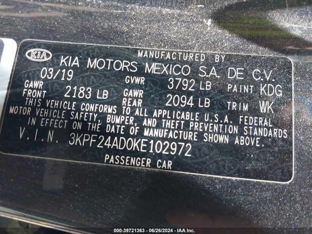 KIA Forte Lxs 2019 3KPF24AD0KE102972 Image 9