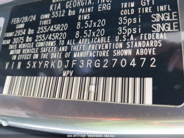 5XYRKDJF3RG270472 KIA Sorento X-line Sx
