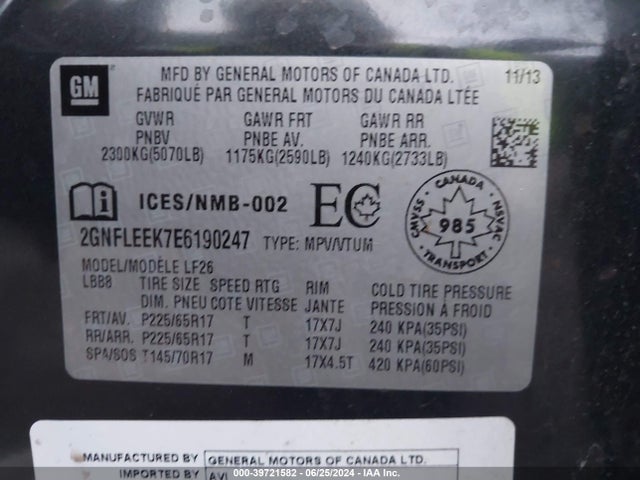 Chevrolet EQUINOX LS 2014 2GNFLEEK7E6190247 Image 9