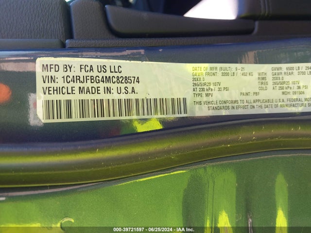 1C4RJFBG4MC828574 Jeep Grand Cherokee Limited X 4x4