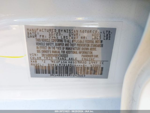 3N1AB8DV8RY240003 Nissan Sentra Sr Xtronic Cvt