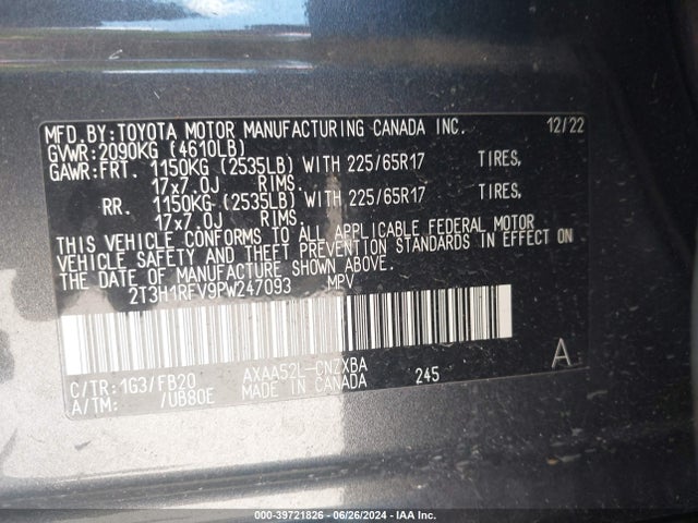 Toyota RAV4 LE 2023 2T3H1RFV9PW247093 Image 9