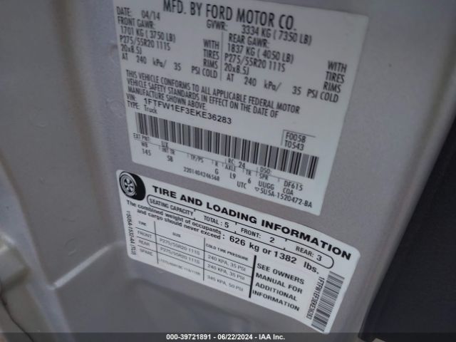 1FTFW1EF3EKE36283 Ford F-150 Fx4