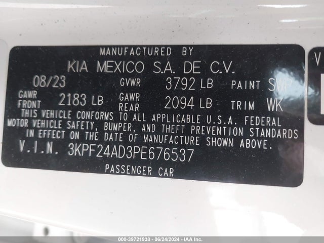 KIA Forte Lxs 2023 3KPF24AD3PE676537 Image 9