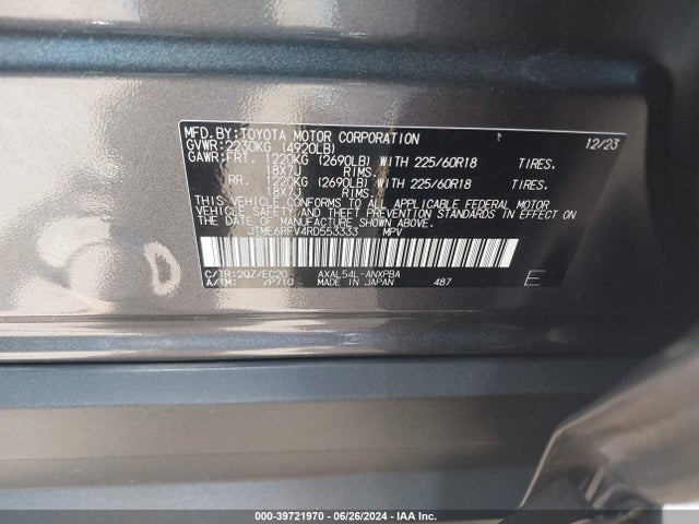 JTME6RFV4RD553333 Toyota Rav4 Hybrid Xse