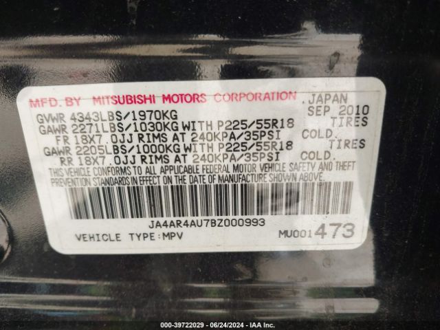 2011 MITSUBISHI OUTLANDER SPORT JA4AR4AU7BZ000993 Photo 8