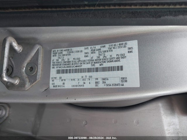 Ford Escape Titanium 2014 1FMCU9J90EUC46657 Image 9