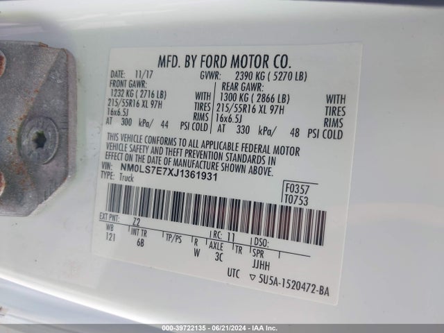 Ford Transit Connect Xl 2018 NM0LS7E7XJ1361931 Image 9