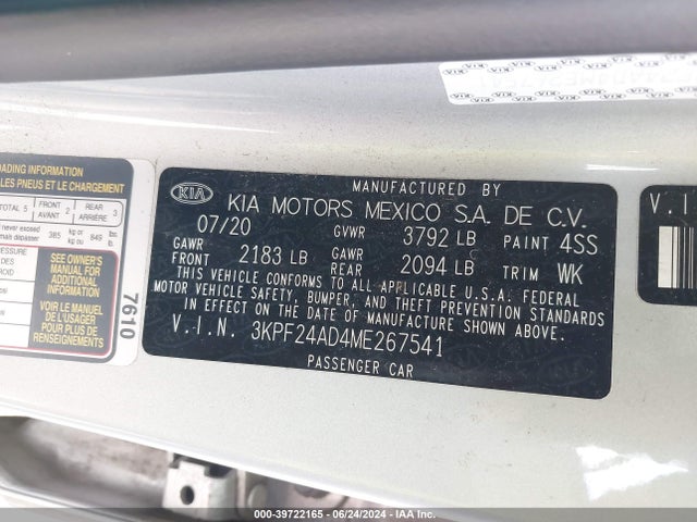KIA Forte Lxs 2021 3KPF24AD4ME267541 Image 9