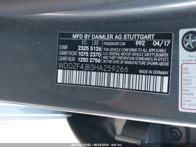 WDDZF4JB3HA259266 Mercedes-Benz E 300