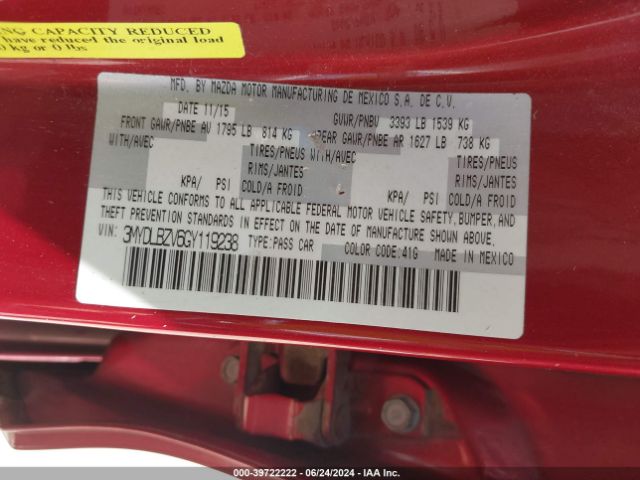 3MYDLBZV6GY119238 Scion IA