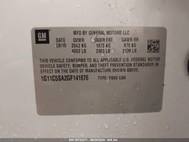Chevrolet Malibu Limited Lt 2016 1G11C5SA2GF141876 Image 9